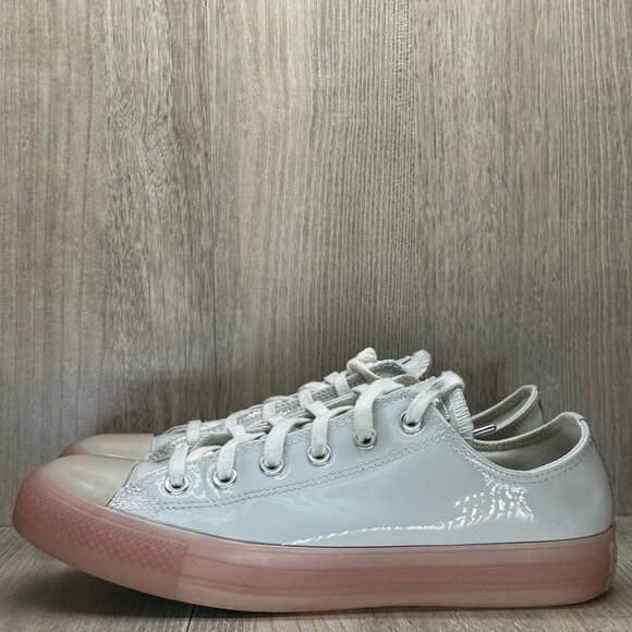 Converse Shoes M8 W10 Chuck Taylor All Star Low Sneakers Leather Beige 166446C - Picture 3 of 12